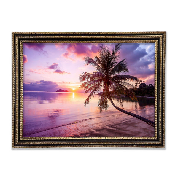 Haus Am Meer Gerahmtes Leinwandbild Purple Tranquil Ocean Wayfair De